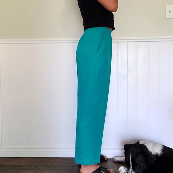 Vintage teal pleated trousers - Picture 4 of 12